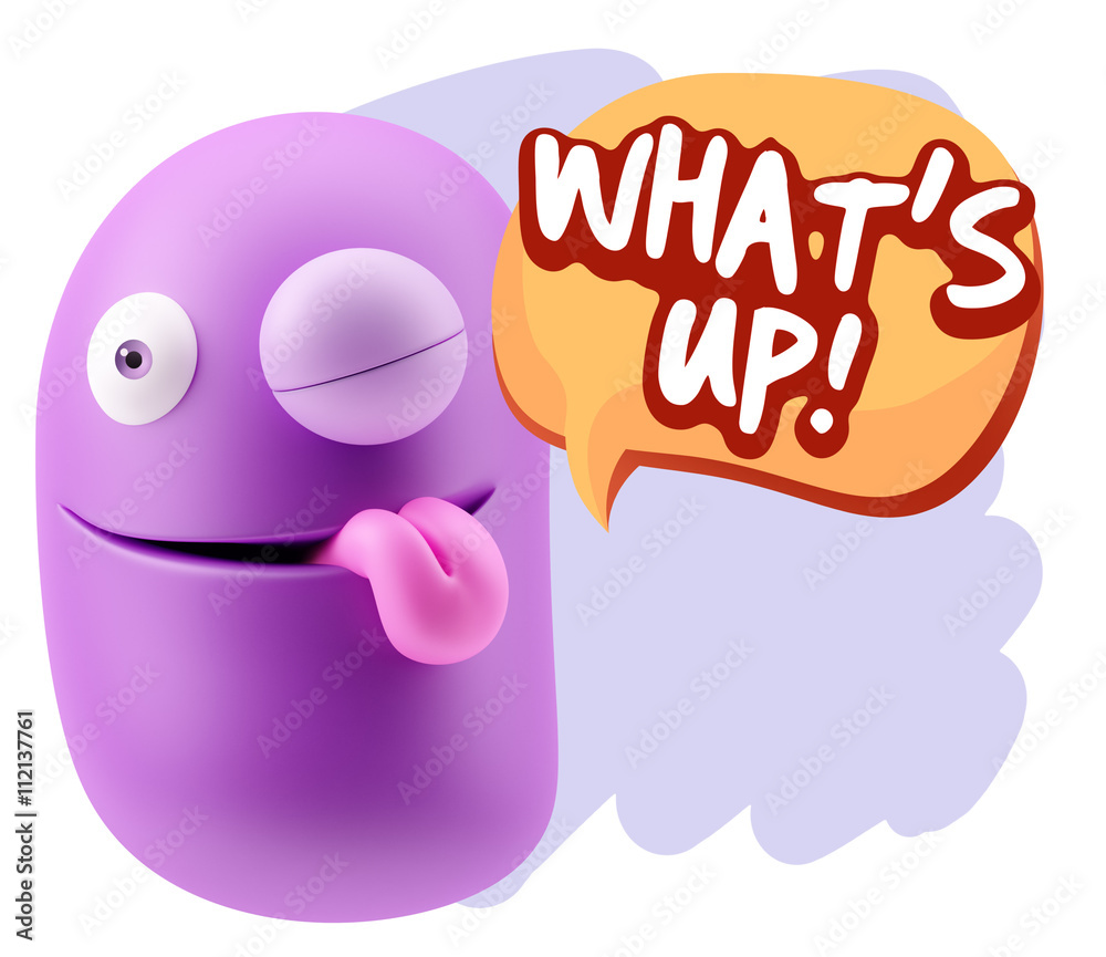 3d Rendering Smile Character Emoticon Expression saying What'S U 3d Rendering Smile Character Emoticon Expression saying What'S U