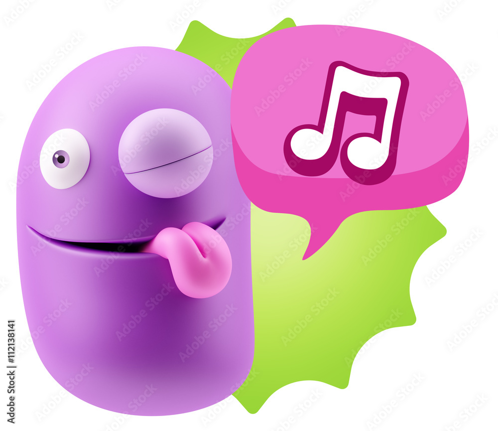 3d Rendering Smile Character Emoticon Expression saying Music No 3d Rendering Smile Character Emoticon Expression saying Music No