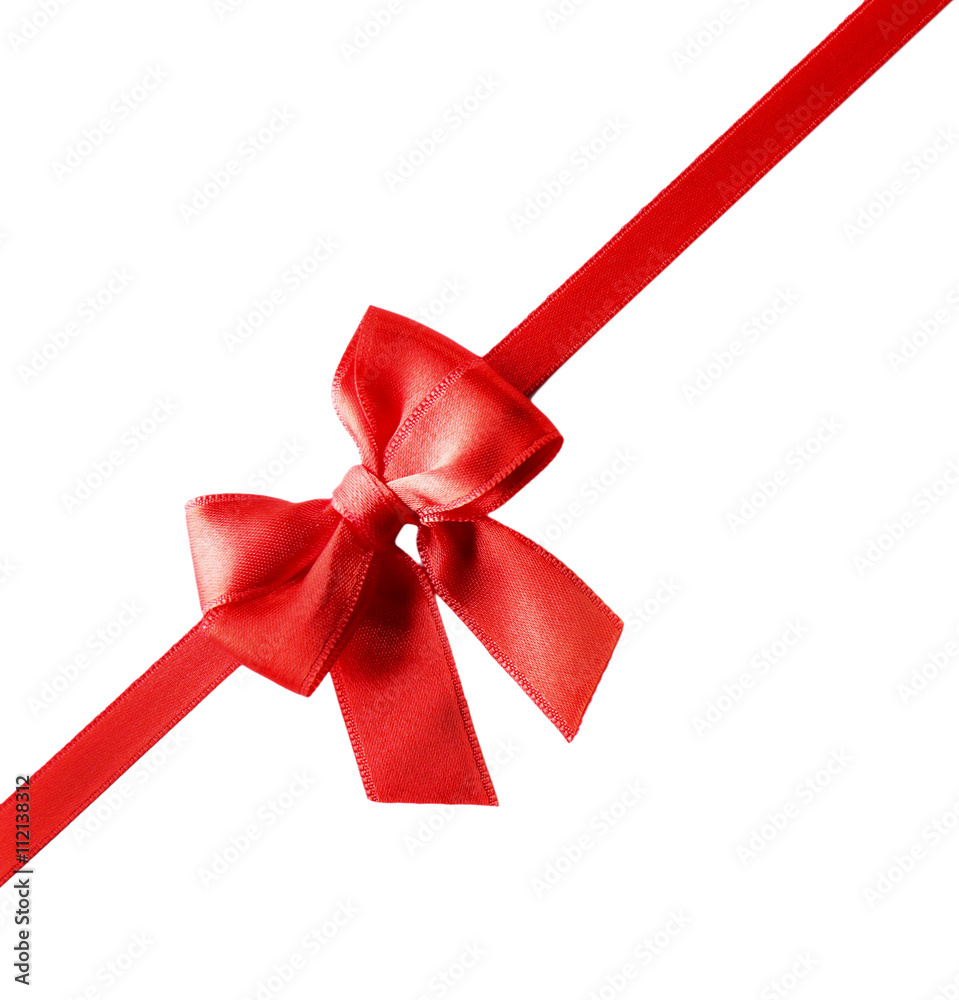 Red ribbon bow on a white background Red ribbon bow on a white background