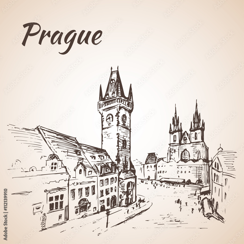 Prague, Czech Republic - old town square.