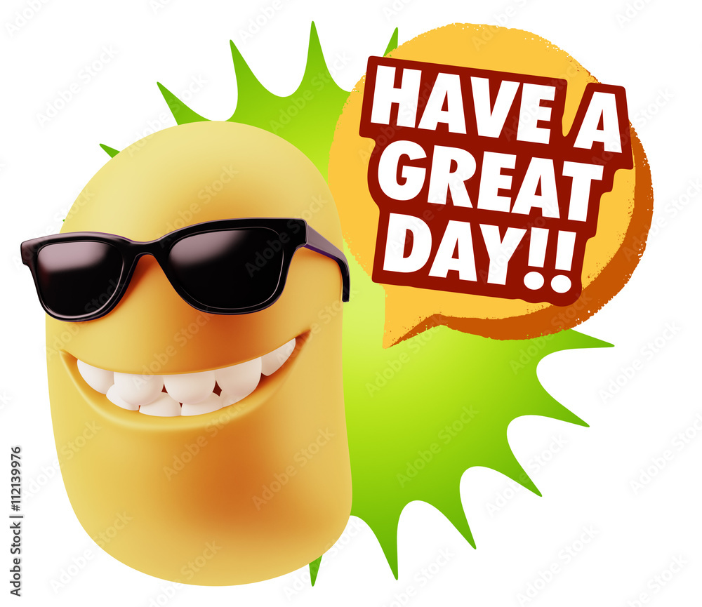 3d Rendering Smile Character Emoticon Expression saying Have A G 3d Rendering Smile Character Emoticon Expression saying Have A G