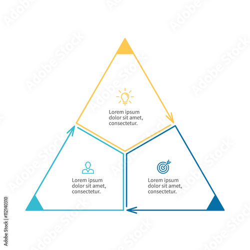 Triangle for infographics. Minimalistic diagram.