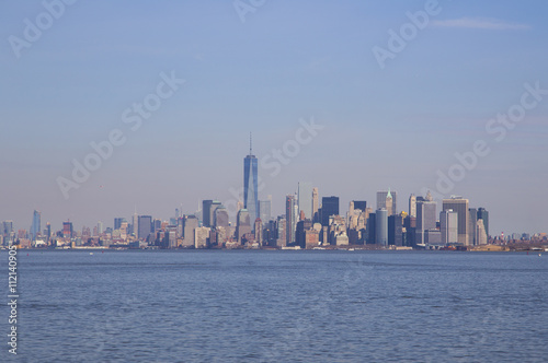 skyline of manhanttan, new york during a sunny day