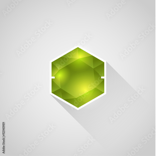vector polygon green crystals, design element