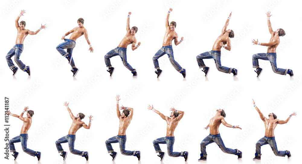 Dancer dancing dances isolated on white
