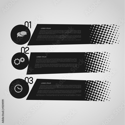black retro option banners with halftone effect