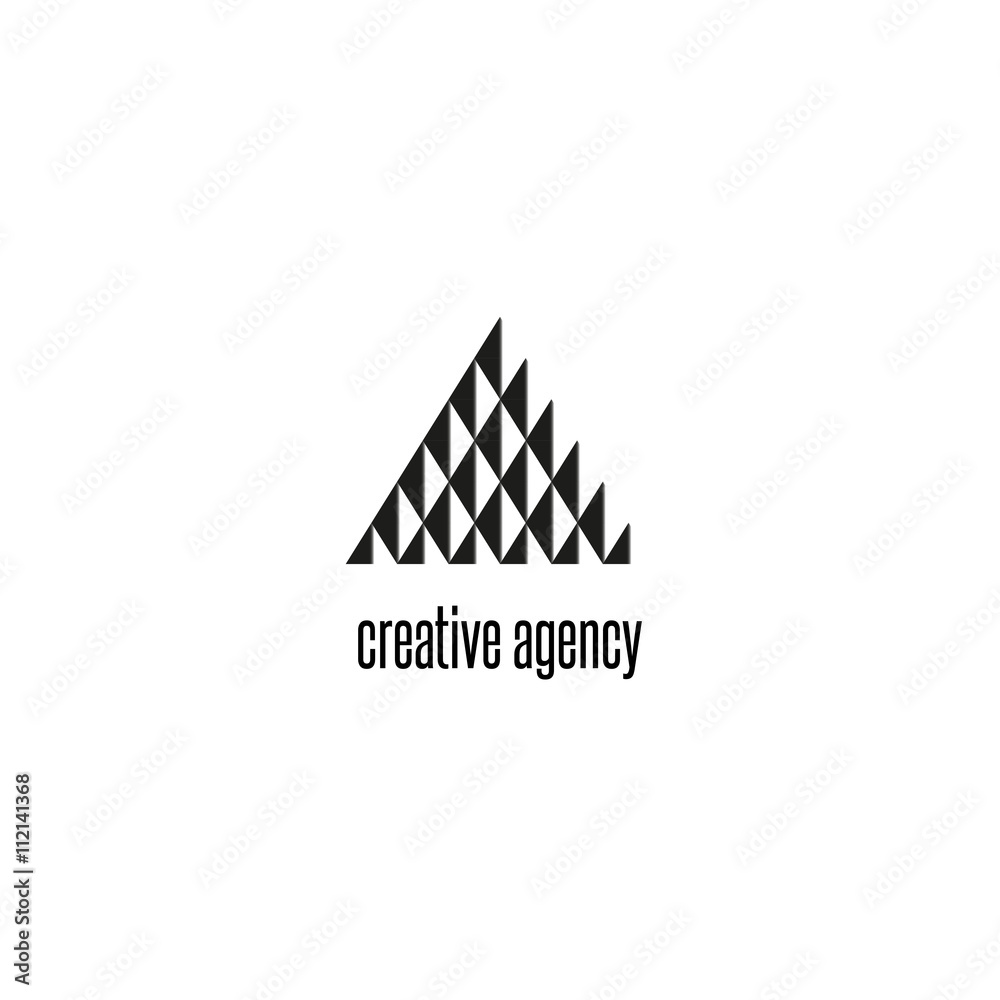 Triangle logo modern black and white geometric shape, tech brend business card emblem Triangle logo modern black and white geometric shape, tech brend business card emblem