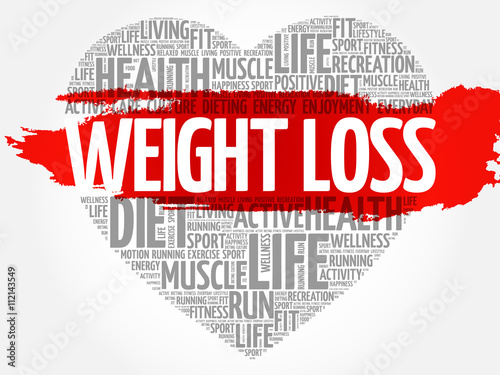 WEIGHT LOSS heart word cloud, fitness, sport, health concept