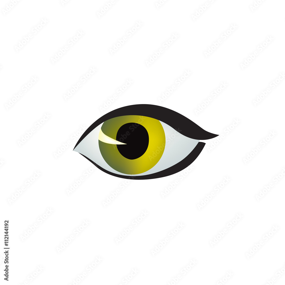 Eye icon. Vector color eye design in cat style. Cat eye style