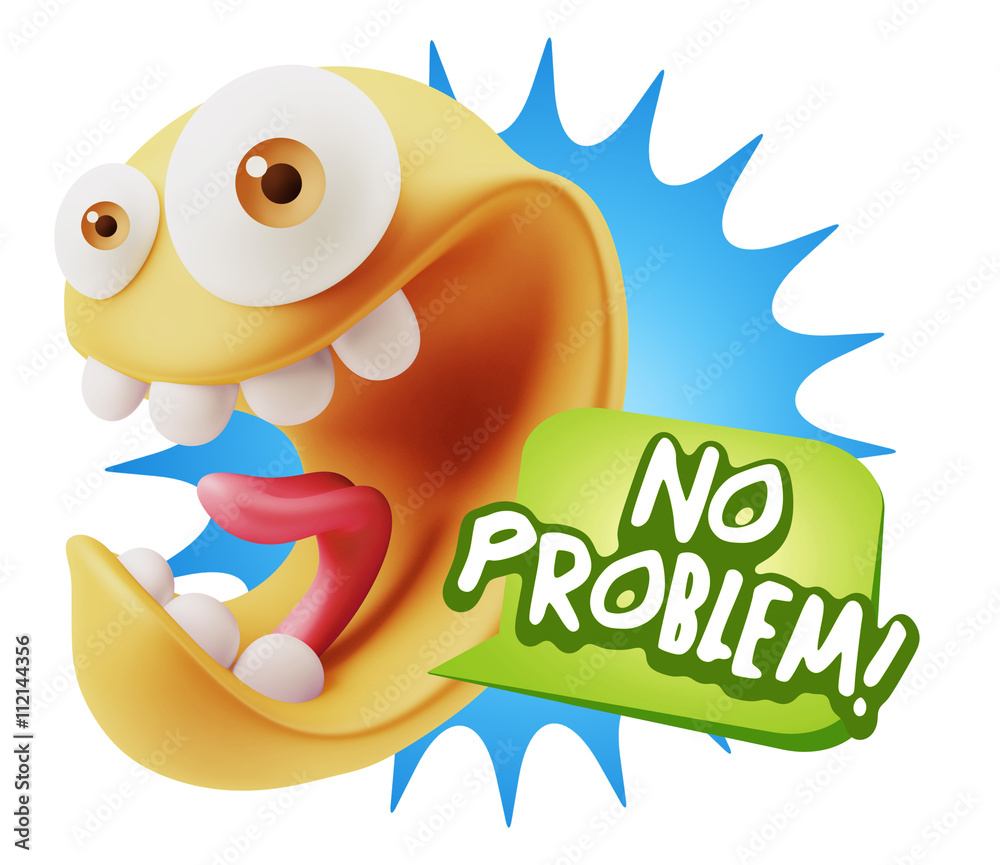 3d Rendering Smile Character Emoticon Expression saying No Probl 3d Rendering Smile Character Emoticon Expression saying No Probl