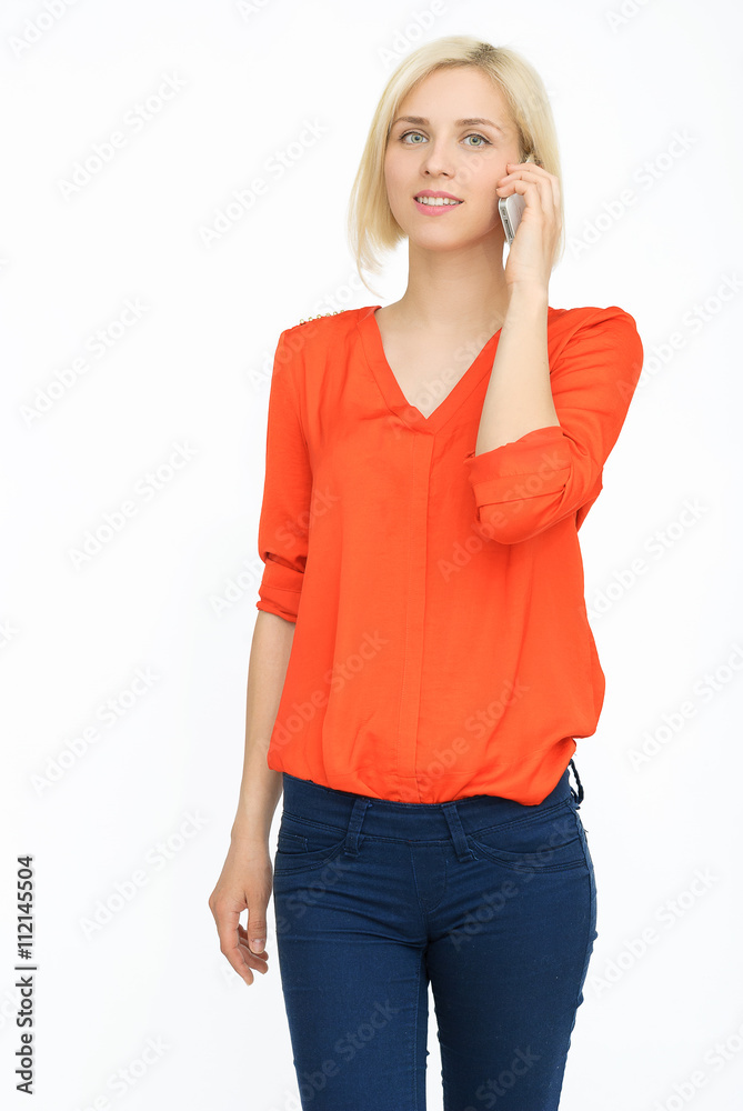 Woman with cellphone Woman with cellphone
