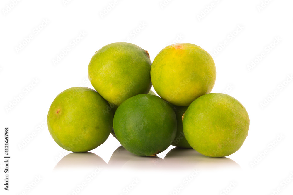 limes isolated on white background limes isolated on white background