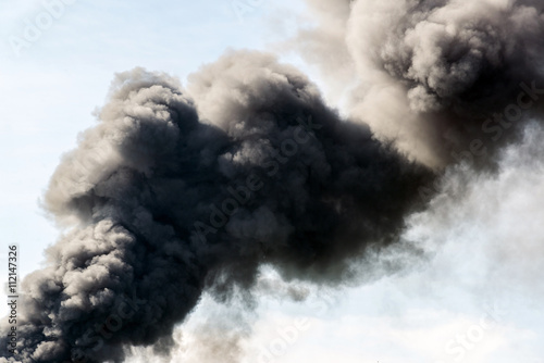 lot of black smoke from the fire
