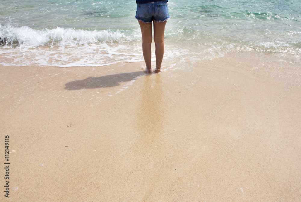 asian women on the beach