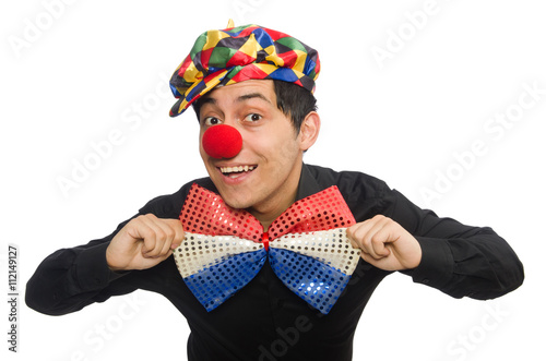 Funny clown isolated on white background