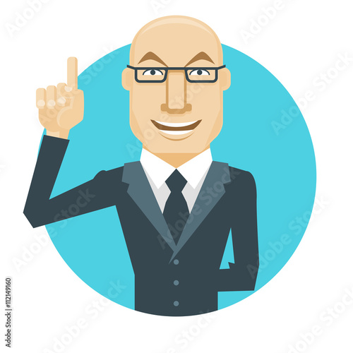 Good idea. Big idea. Cartoon businessman. Vector Illustration