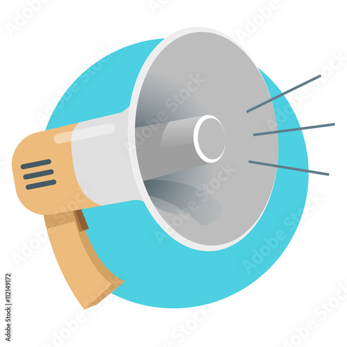 Megaphone flat illustration. Vector Illustration