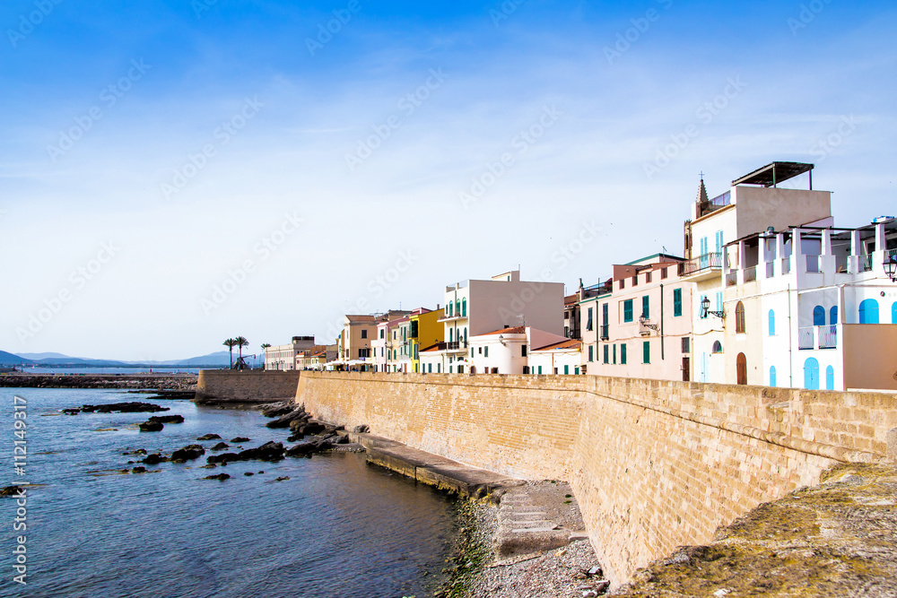 View of the promenade of Alghero, Sardinia View of the promenade of Alghero, Sardinia