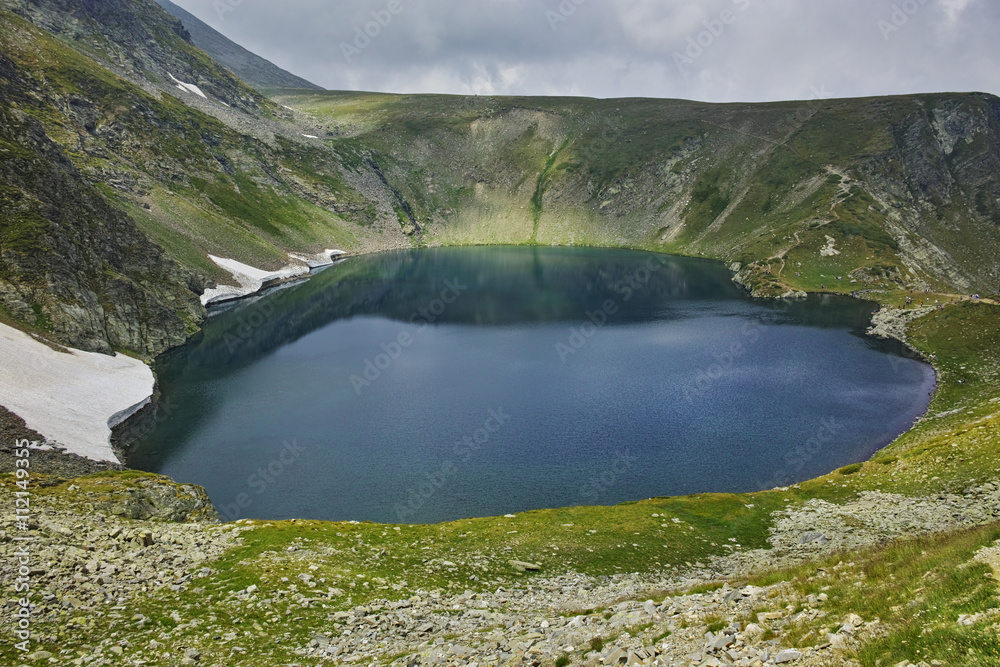 Panoramic view of The Eye lake, The Seven Rila Lakes, Bulgaria