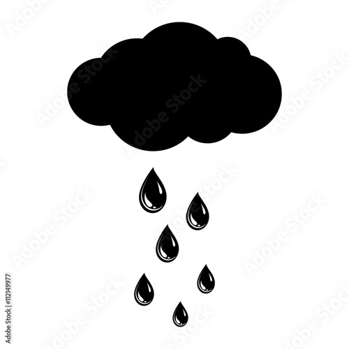 Cloud and rain drops icon Vector Illustration