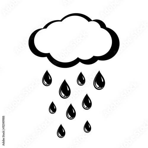 Cloud and rain drops icon Vector Illustration
