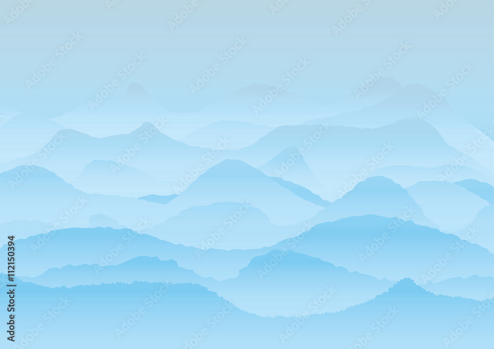 Vector landscape with mountains, background or wallpaper Stock Vector