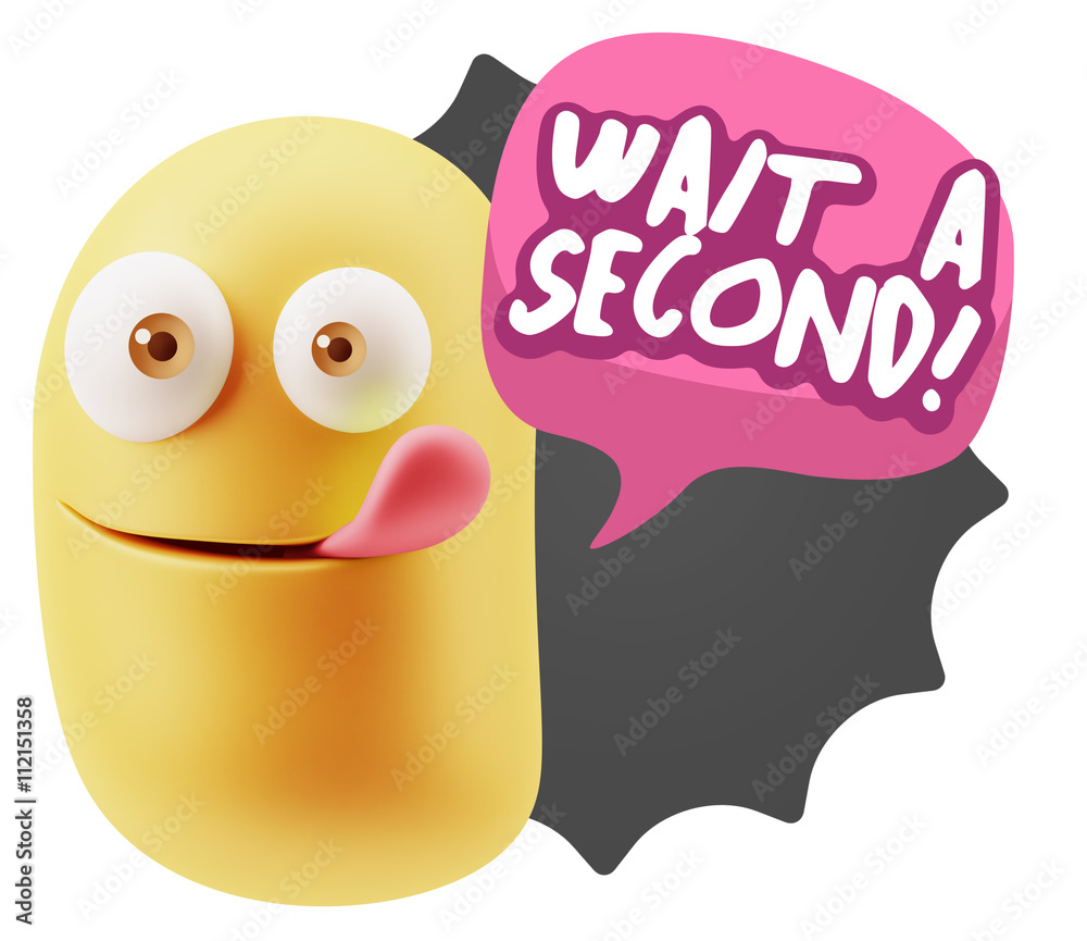 3d Illustration Laughing Character Emoji Expression saying Wait 3d Illustration Laughing Character Emoji Expression saying Wait