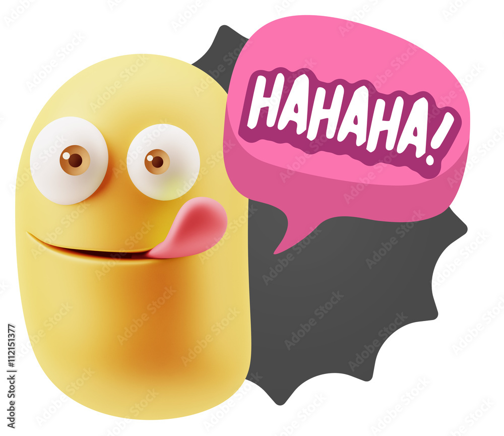 3d Illustration Laughing Character Emoji Expression saying Hahah 3d Illustration Laughing Character Emoji Expression saying Hahah