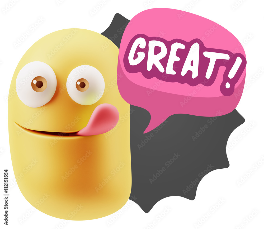 3d Illustration Laughing Character Emoji Expression saying Great 3d Illustration Laughing Character Emoji Expression saying Great