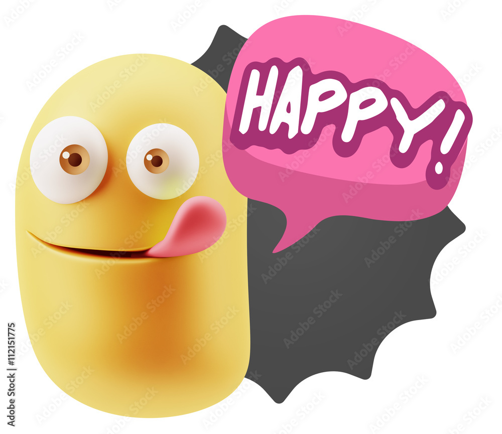 3d Rendering Smile Character Emoticon Expression saying Happy wi 3d Rendering Smile Character Emoticon Expression saying Happy wi