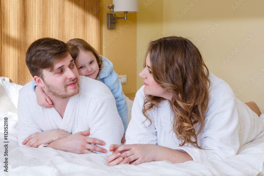 Happy young family with child. Happy young family with child.