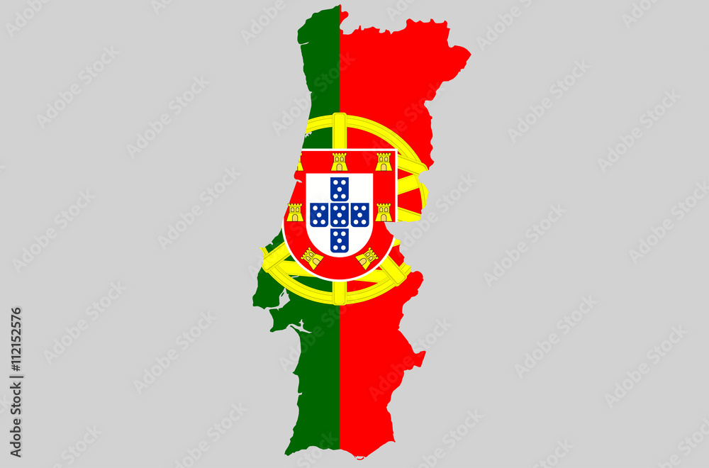 Portugal map and flag. Modern simple line cartoon design. 2650161 Vector  Art at Vecteezy