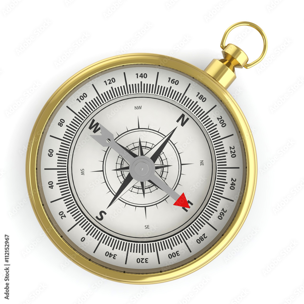 Compass isolated on white background with shadow Compass isolated on white background with shadow
