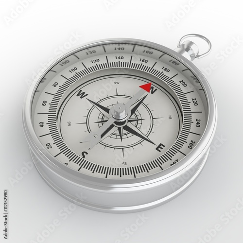 Compass isolated on white background with shadow