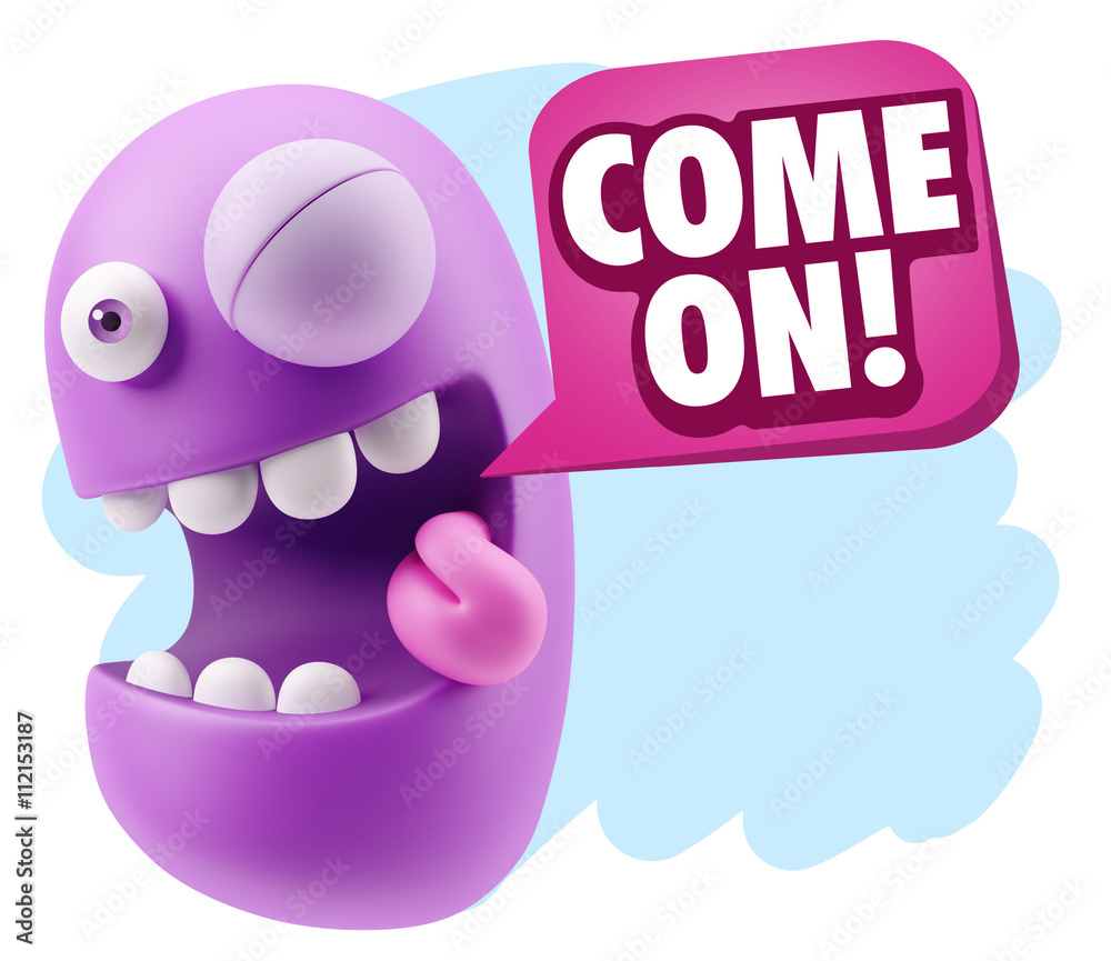 3d Illustration Laughing Character Emoji Expression saying Come 3d Illustration Laughing Character Emoji Expression saying Come