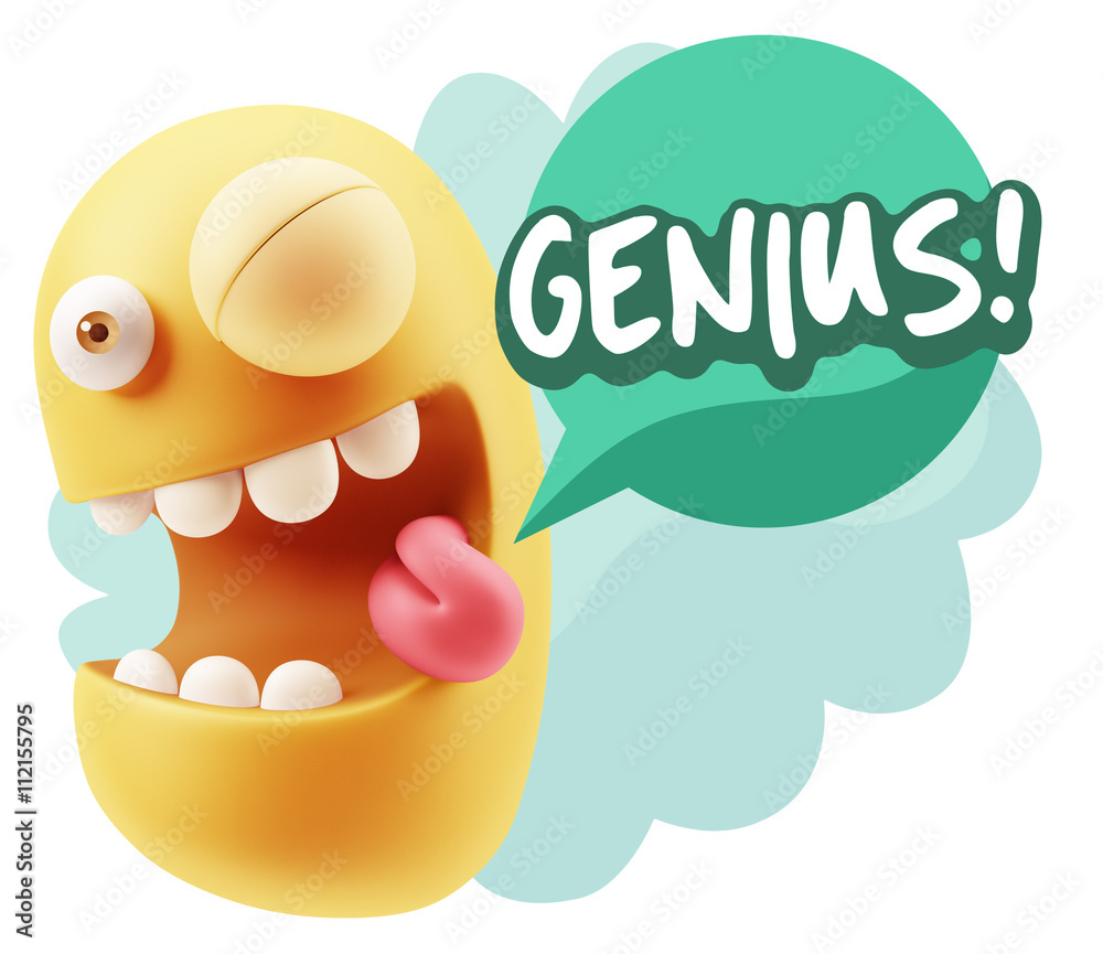 3d Illustration Laughing Character Emoji Expression saying Geniu 3d Illustration Laughing Character Emoji Expression saying Geniu