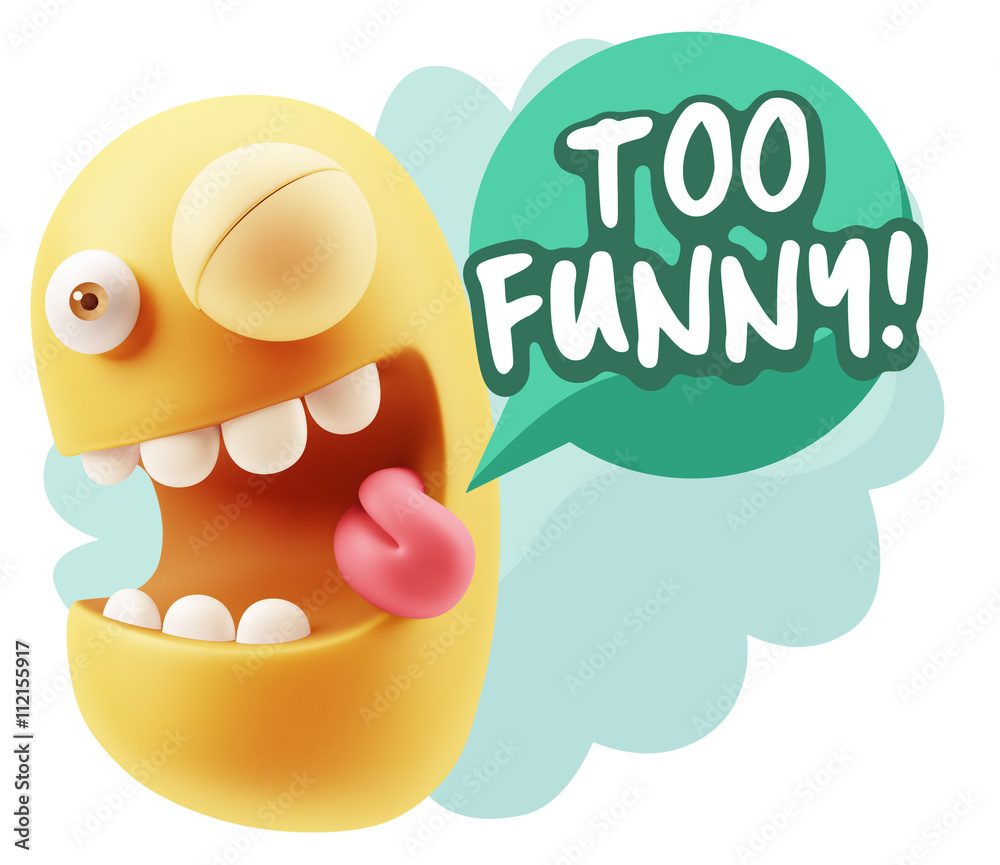 3d Rendering Smile Character Emoticon Expression saying Very Fun 3d Rendering Smile Character Emoticon Expression saying Very Fun