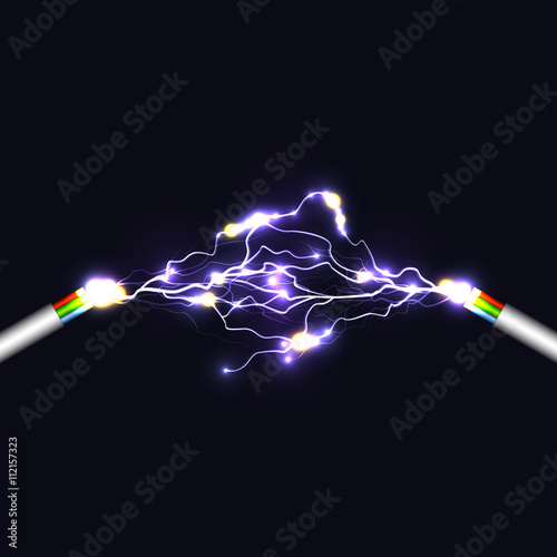 Electric arch between wires. 