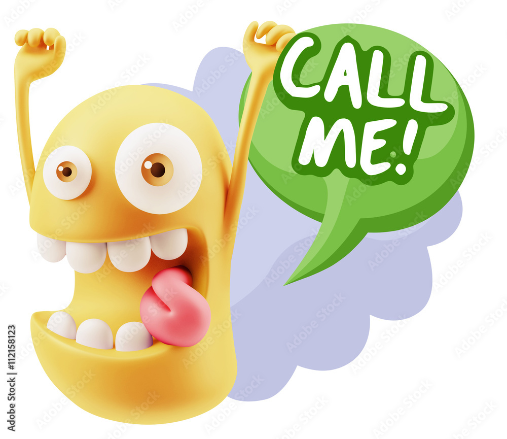 3d Illustration Laughing Character Emoji Expression saying Call 3d Illustration Laughing Character Emoji Expression saying Call