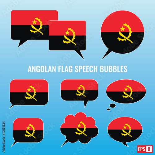 Angolan Flag Speech Bubbles