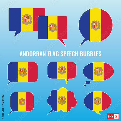 Andorran Flag Speech Bubbles