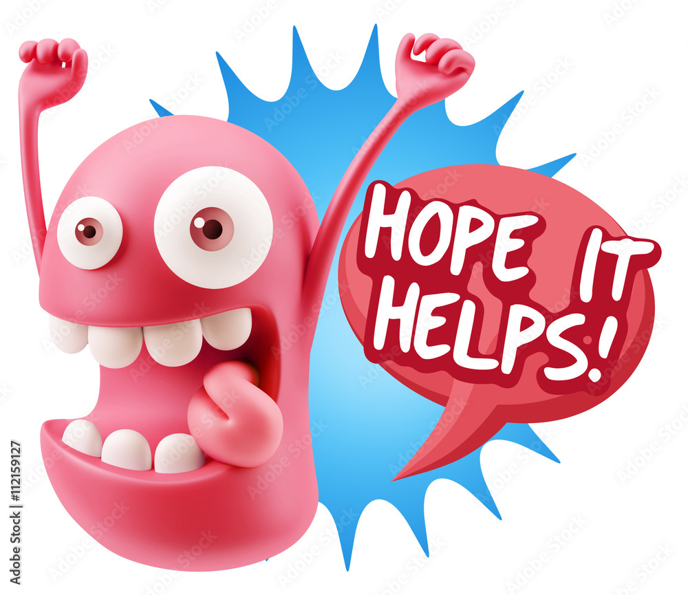 3d Illustration Laughing Character Emoji Expression saying Hope 3d Illustration Laughing Character Emoji Expression saying Hope