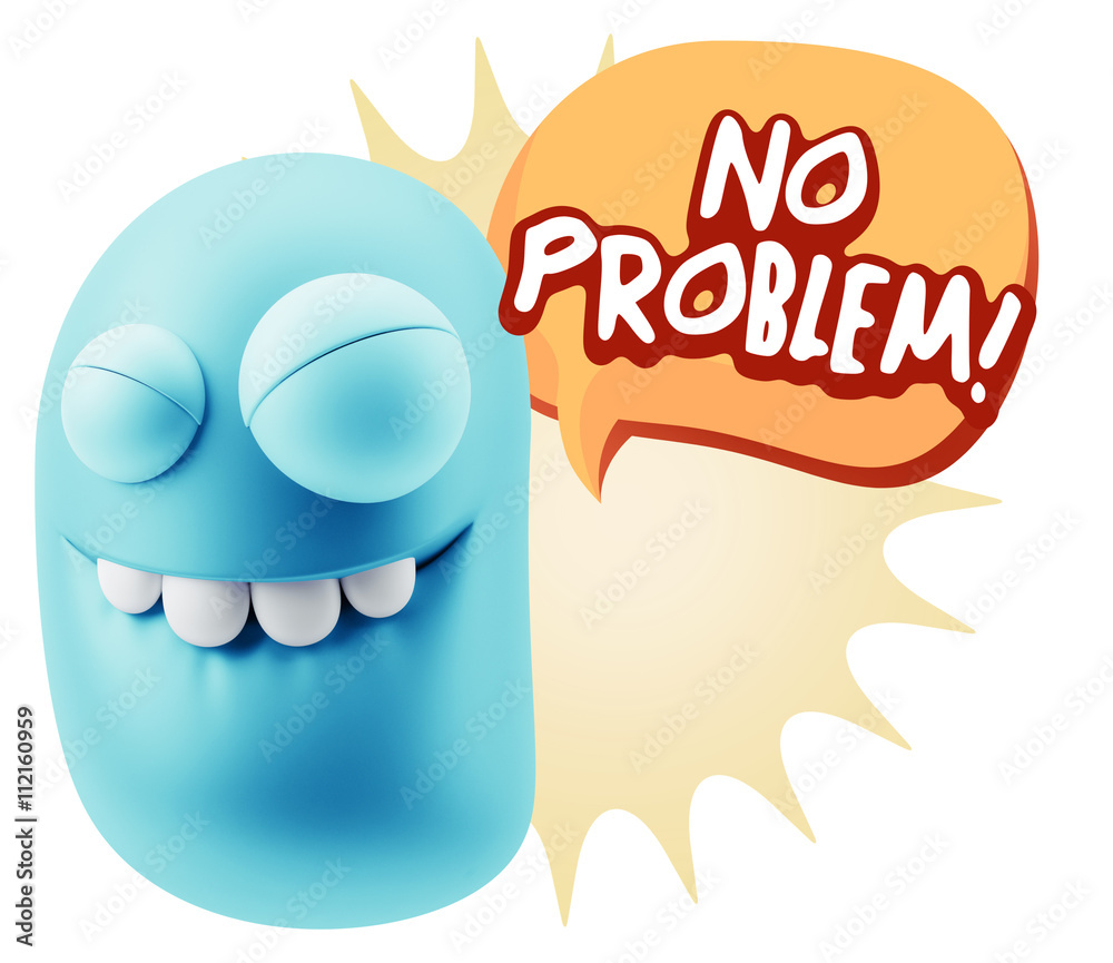 3d Rendering Smile Character Emoticon Expression saying No Probl 3d Rendering Smile Character Emoticon Expression saying No Probl