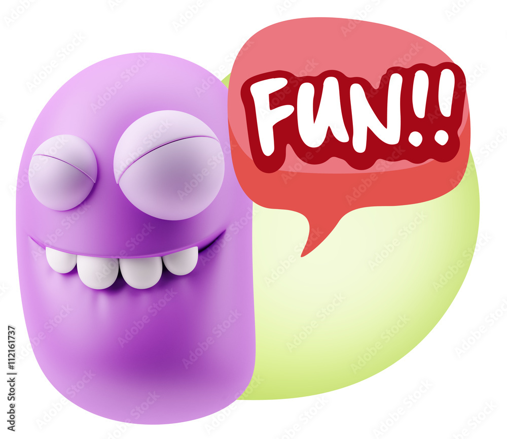 Obraz premium 3d Illustration Laughing Character Emoji Expression saying Fun w