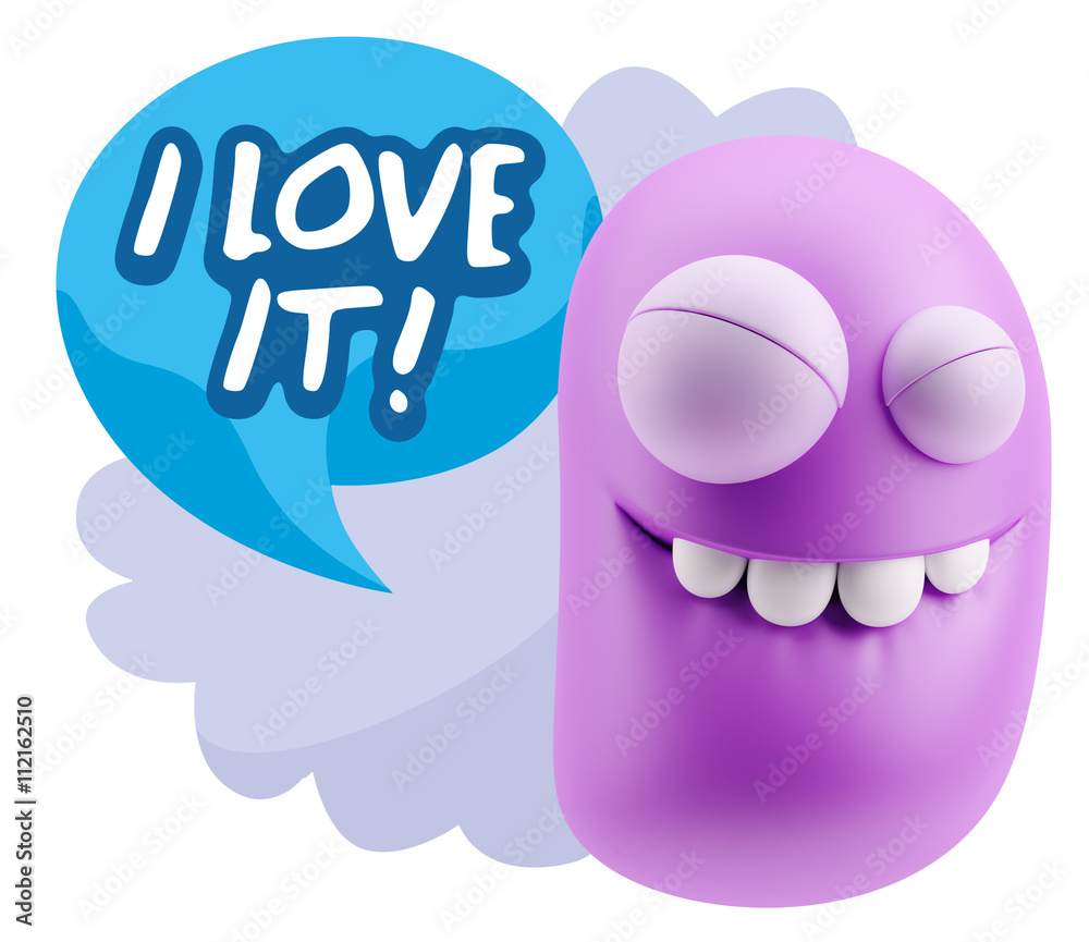 3d Rendering Smile Character Emoticon Expression saying I Love I 3d Rendering Smile Character Emoticon Expression saying I Love I