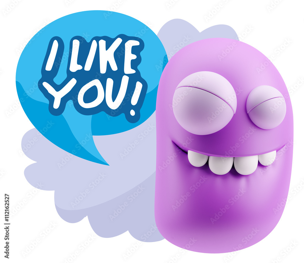 3d Illustration Laughing Character Emoji Expression saying I Lik 3d Illustration Laughing Character Emoji Expression saying I Lik