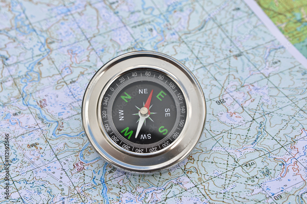 Map and compass. Map and compass.