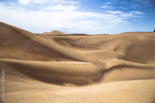 Sandy dunes in famous natural Maspalomas beach  Gran Canaria. Sp