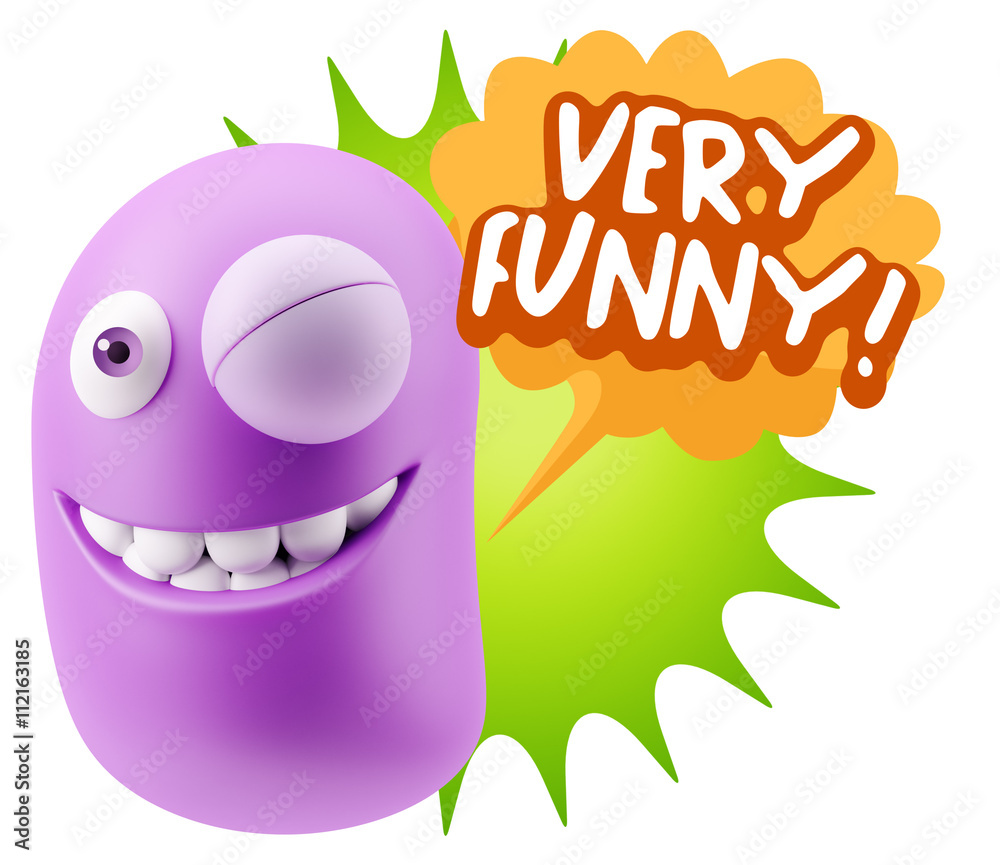 3d Rendering Smile Character Emoticon Expression saying Very Fun 3d Rendering Smile Character Emoticon Expression saying Very Fun