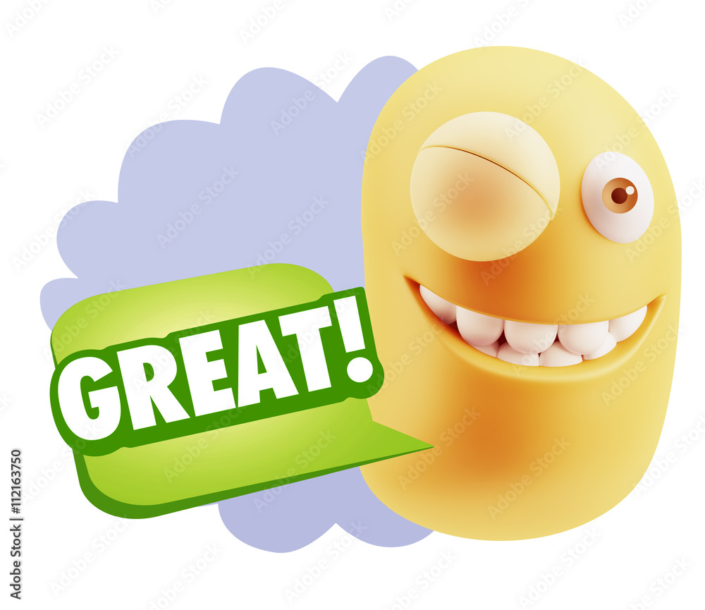 3d Illustration Laughing Character Emoji Expression saying Great 3d Illustration Laughing Character Emoji Expression saying Great
